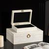 White Leather Storage Box Pull-out Decorative Box Jewelry Storage Container Rectangular Flip Cover Storage Tank Home Decoration
