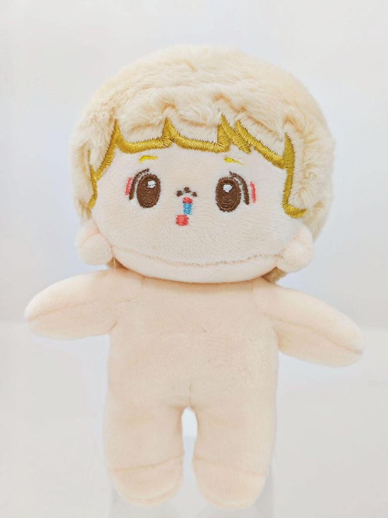 20cm Baumwoll-Sternpuppe mit Skelett & krausem Haar - Nackte Plüschpuppe