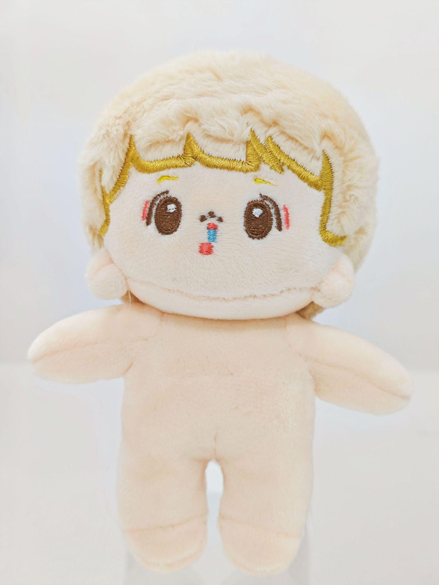 

20 см Хлопковая кукла-звезда со скелетом и вьющимися волосами - Голая плюшевая кукла