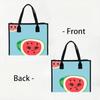 Cute Watermelon Print Tote Bag Lightweight Large Capacity Shopping Handbag for Daily Use
