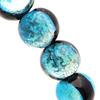 [GOLD STONE] Glowing Hateruma Blue Firefly Glass 8mm Bracelet from Hateruma Island, Okinawa, Inner Diameter: Approx. 16.5cm