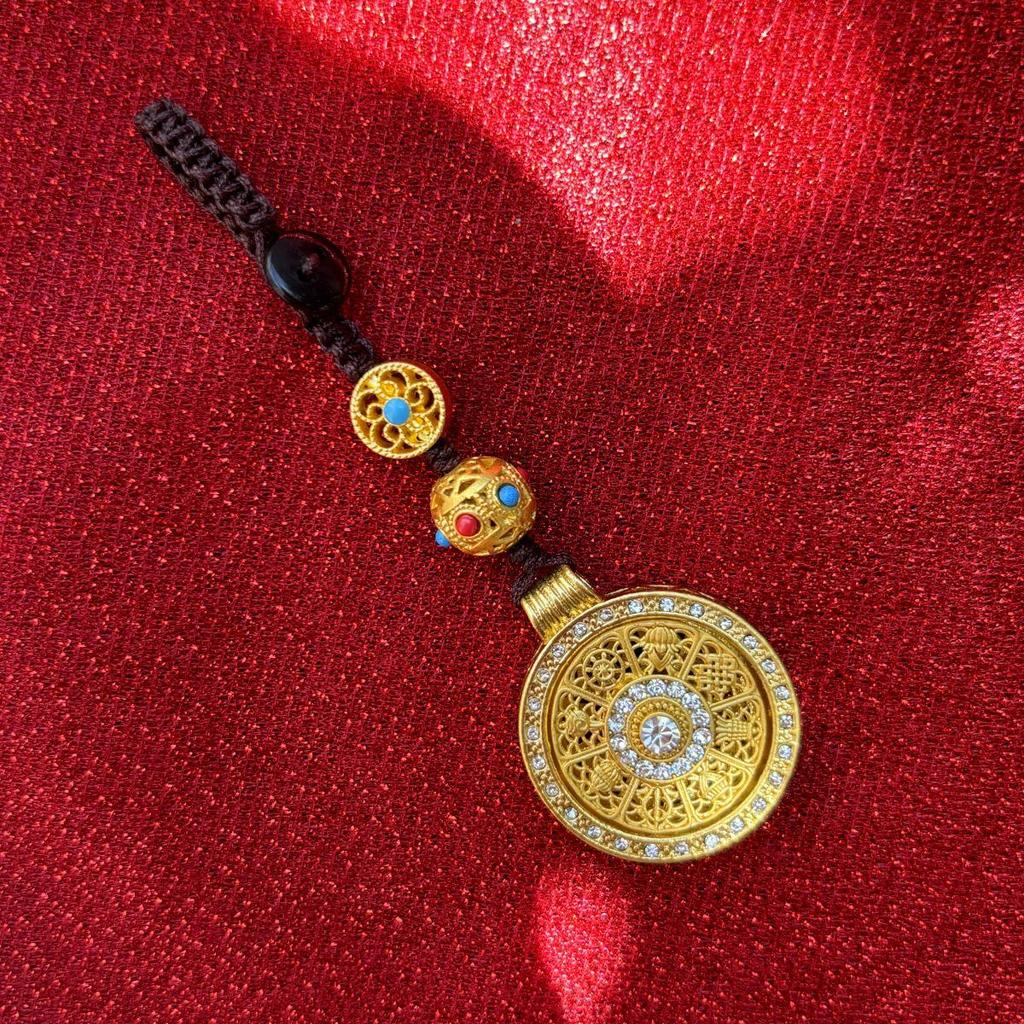 Lucky Gold Gourd & Cat Keychain Pendant Gift for Men and Women