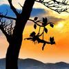 Swing Elf On Branch Steel Silhouette 1pc Metal Wall Art Home Garden Yard Patio Statue Stake Decoration or Garden Party Decor