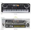 61-key Electronic Piano for Children, 16 Tones, 10 Rhythms, 6 Demo Songs, Multifunctional Digital Backlit Piano.