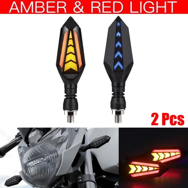 Double Side Flowing Turn Signal Lights Built-in Relay Sequential Flashing Blinker Lamp 12V Motorcycle LED Turn Signal Light