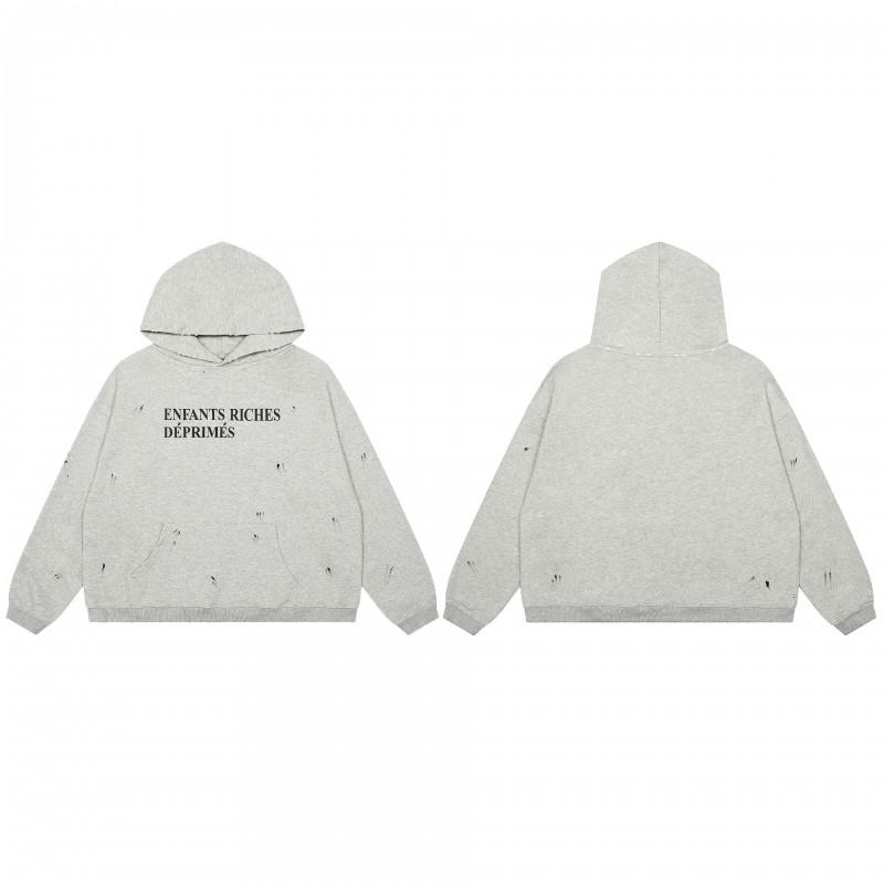 Mens Oversized Distressed Washed Hoodie With Letter Print Loose Fit Cotton Sweatshirt Fall