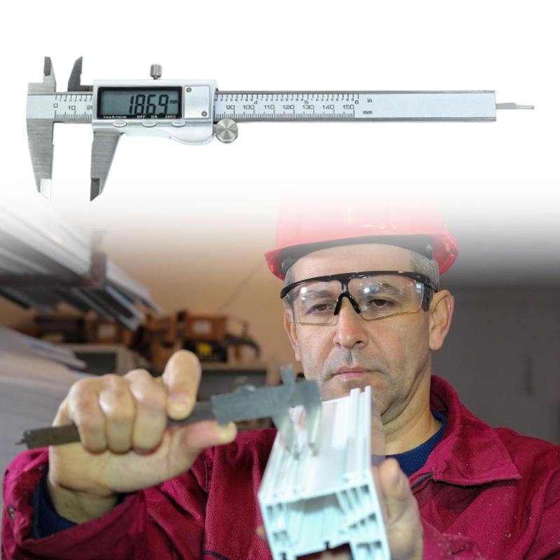 Electronic Digital Caliper Measuring Tool,150mm 6'' Metal Construction with Large LCD Screen Quick Changes Button