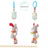 Baby Stroller Mobile with Rabbit, Bee, Bird, Owl & Dog Toys - Hanging Ornament & Bed Bell