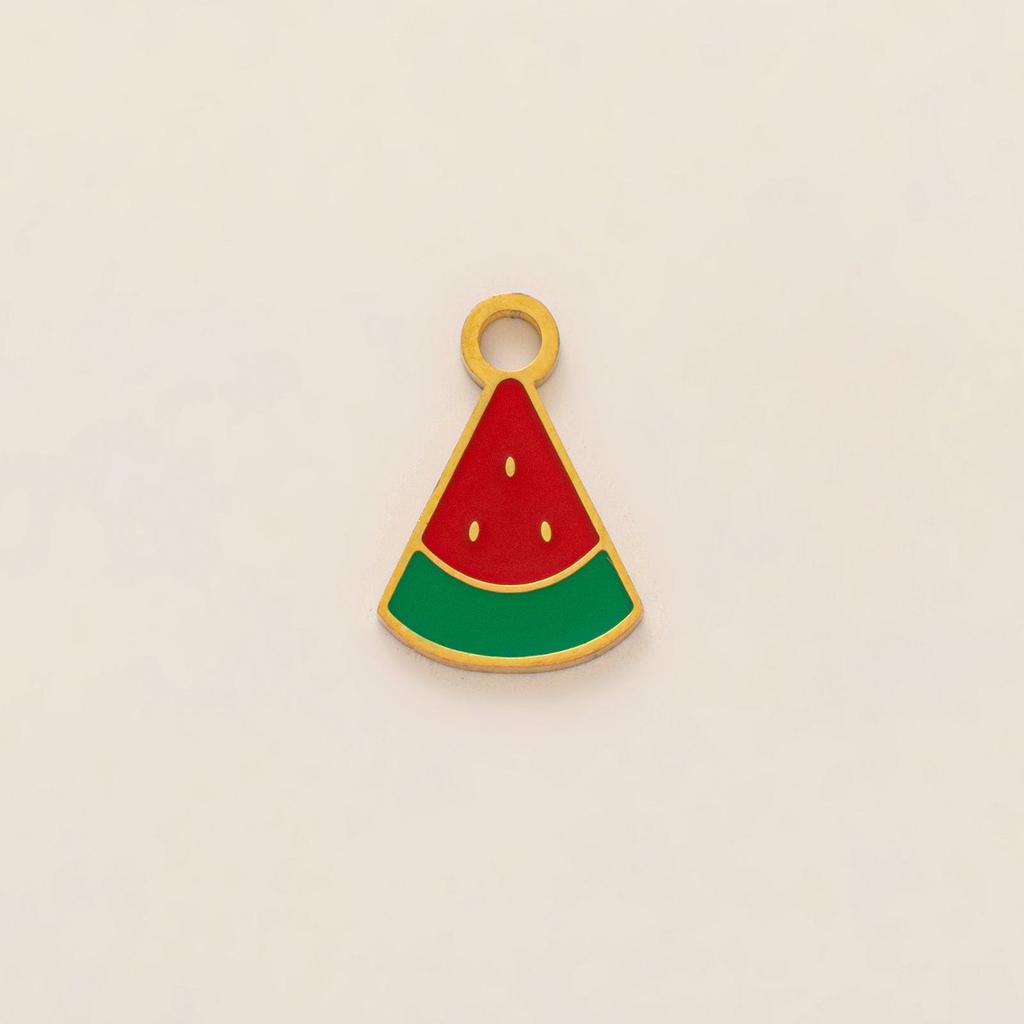 18K Gold-Plated European American Watermelon Pendant Stainless Steel DIY Accessory