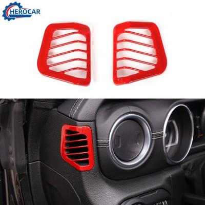 2Pc Red Dash AC Air Vent Outlet Trim Cover Bezel Overlay For Jeep Wrangler JL/JT