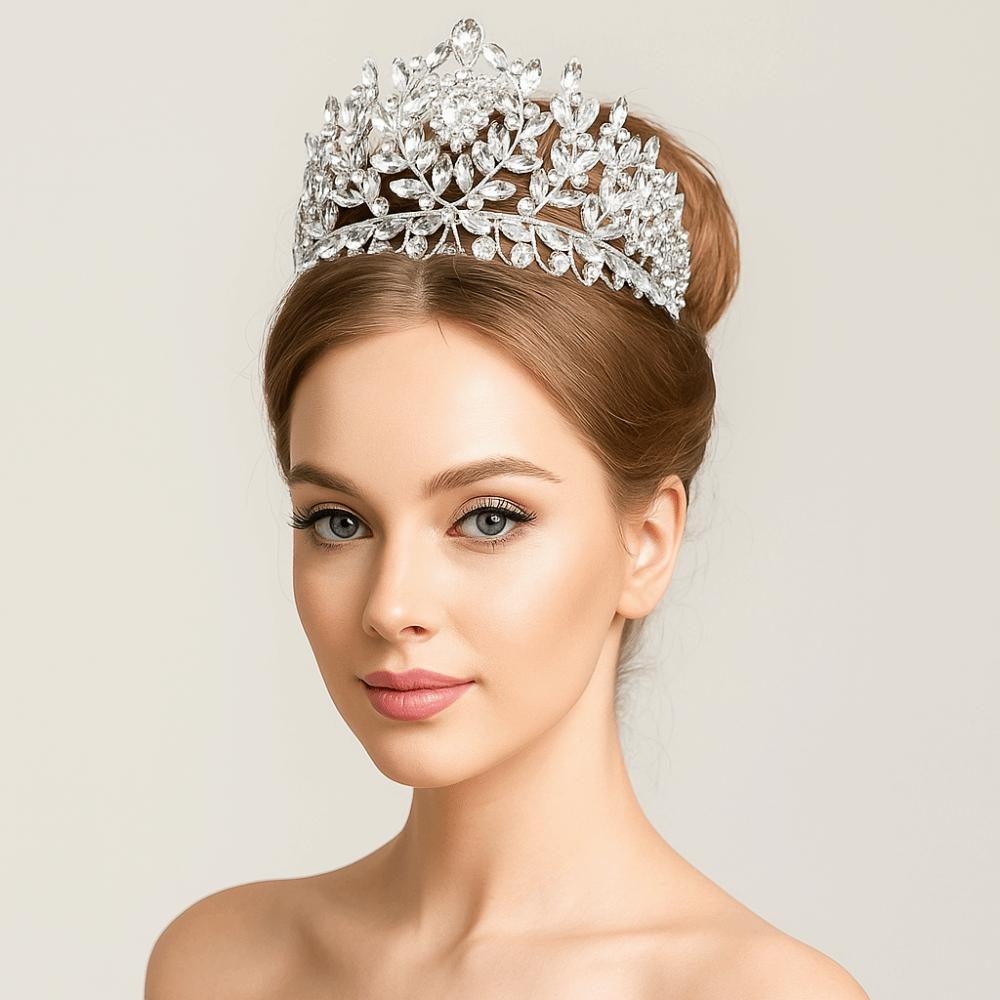 Rhinestone Bridal Crowns Zinc Zinc Alloy Queen Princess Tiara Simple Baroque Pageant Crowns Party Supplies