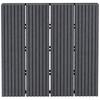 Set of 11 Interlocking Anti-Slip Outdoor Tiles in Recycled HDPE, 30x30x2.2 cm, Grey