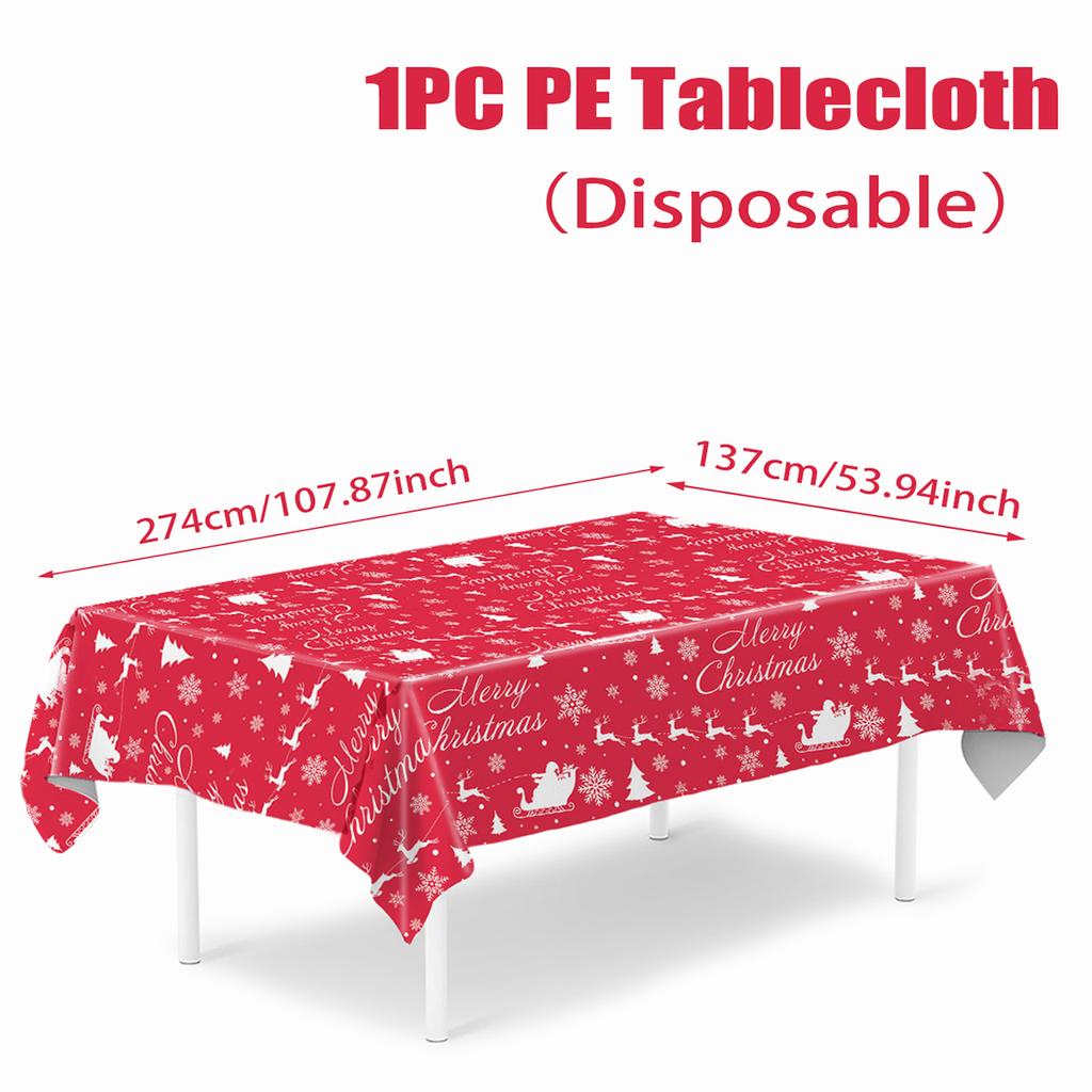 Christmas Plastic Tablecloth Merry Christmas Decorations For Home Table 2026 Navidad Noel Xmas Decor Happy New Year Gift 2026