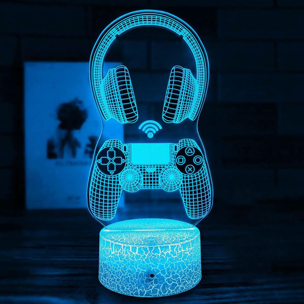 Creative 3D Game Controller Desk Lamp: 7-Color LED Decorative Night Light for Xbox