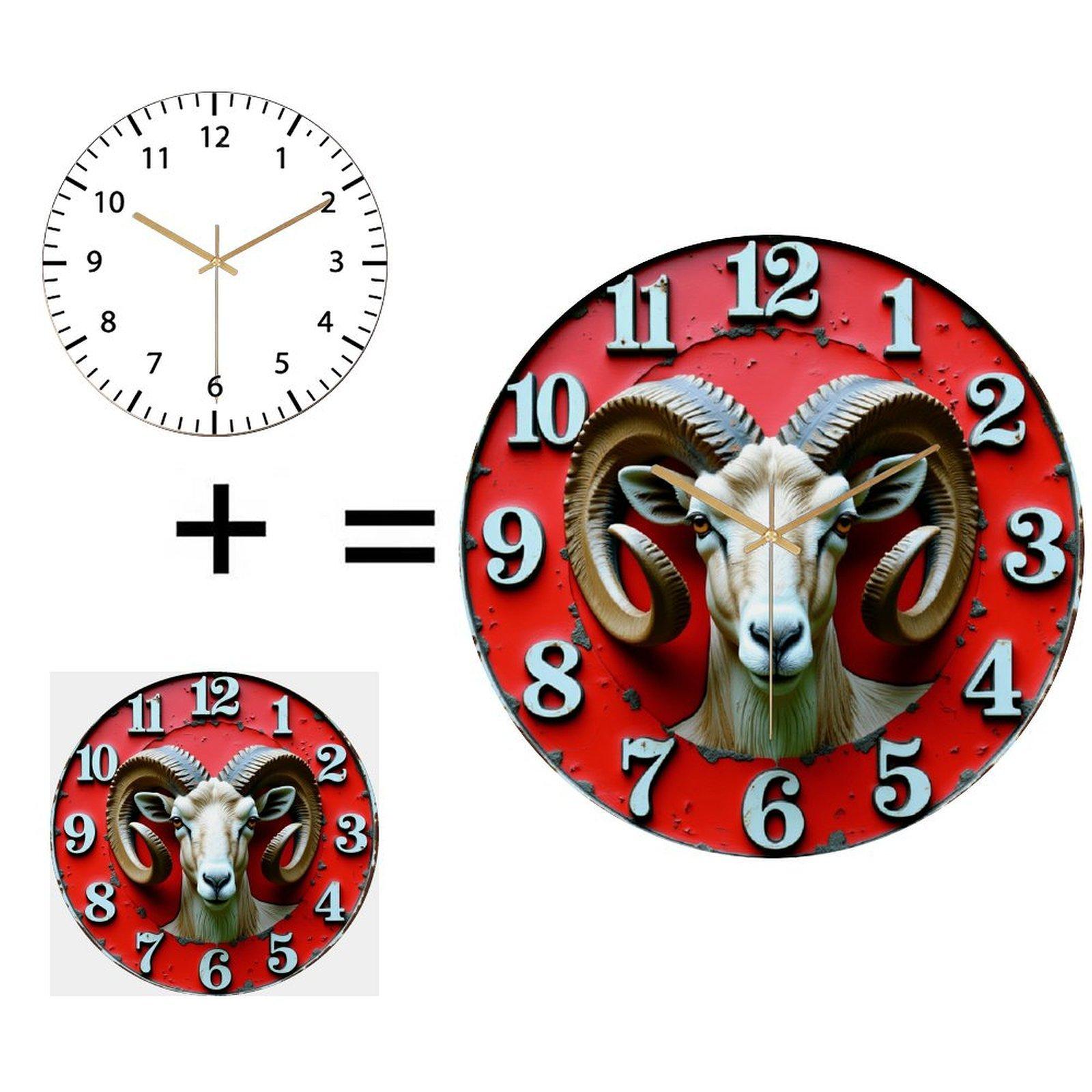 30x30cm Round Wall Clock Assembled by a Team of Dedicated Craft Specialists (White,12 in(30.48cm))