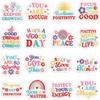 16Pcs Inspirational Word Iron On Patches Positive Affirmations Boho Hippie Sew On Embroidered Applique Patches Embroidery Repair Decoractive Patches
