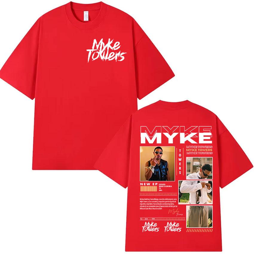 Rapper MYKE TOWERS Album 2025 Retro Graphic T Shirts Mens Hip Hop Pop Music Clothing Tshirt Man 100 Cotton Short Sleeve Tees