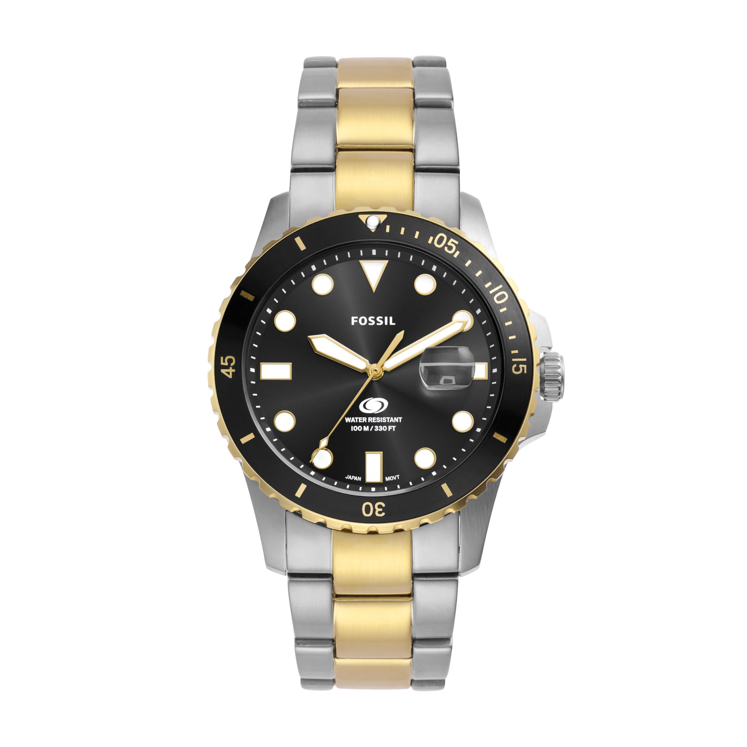 

Fossil Blue Dive Wristwatch FS6031 Men s Silver and Gold