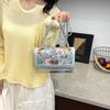 Sommer Gelee transparente Tasche 2025 kleine frische literarische Mädchen bedruckte Erdbeer Schulterkette Crossbody kleine quadratische Tasche Trend