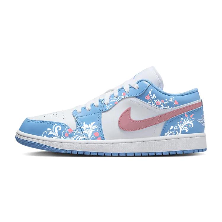 

Jordan Air Jordan 1 Slip Resistant Abrasion Resistant Low top Vintage Basketball Shoes Unisex Blue White FZ2138-114(Team181-) 44.5
