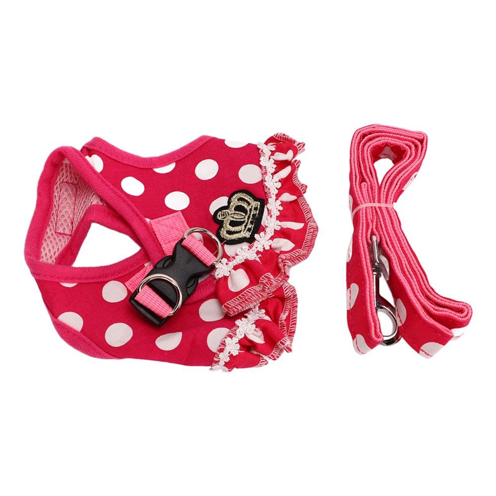 Soft Webbing Small Dog Vest Harness Pink Tone Pet Walking Harness Pet Daily Outing