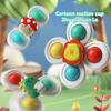 3Pc Set Suction Cup  Cartoon Animal Spinner Toys For Kids Window Baby High Chair Table Travel Bath Toy For Children Gift