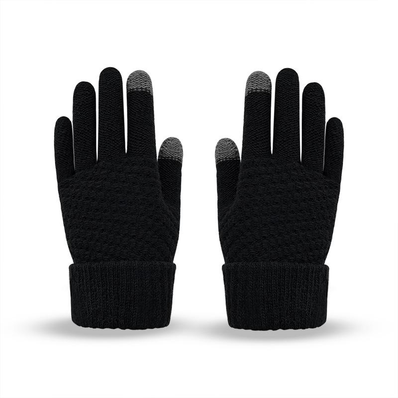 Damen Winter Dicke Wollhandschuhe für Outdoor Radfahren Touchscreen für Wärme und Isolierung Strickhandschuhe mit Garn für Herren