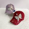 New Fashion Colorful Rhinestone Butterfly Baseball Cap, Trendy Baseball Cap Sun Hats For Women