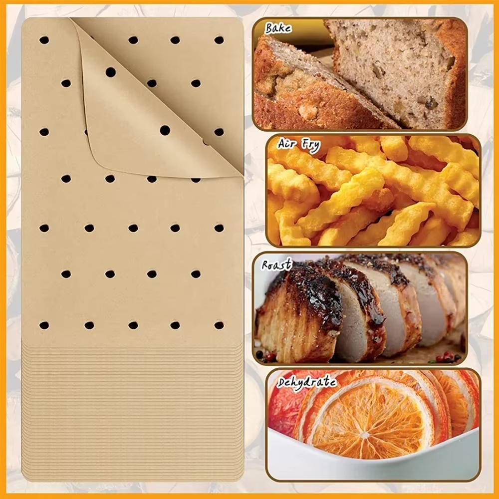 50-200Pcs Air Fryer Paper Disposable Liners Non-Stick Baking Kitchen Baking Micro-Wave Barbecue Oven Fryer Papers Steamer Paper