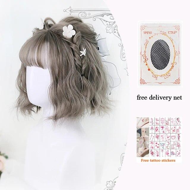 AS černé krátké rovné syntetické paruky s ofinou Bob paruka pro ženy Denní Cosplay Party Tepelně odolné umělé vlasy