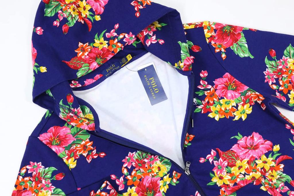 Polo Ralph Lauren Flower Print Sweatshirt Men's Zip-Up Hoodie, 0102978-S-BLUEMULTI [Used]