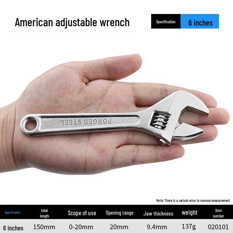 Pioneering Multi-Size Adjustable Wrench: 4'' & 6'' Mini Plumbing Tool