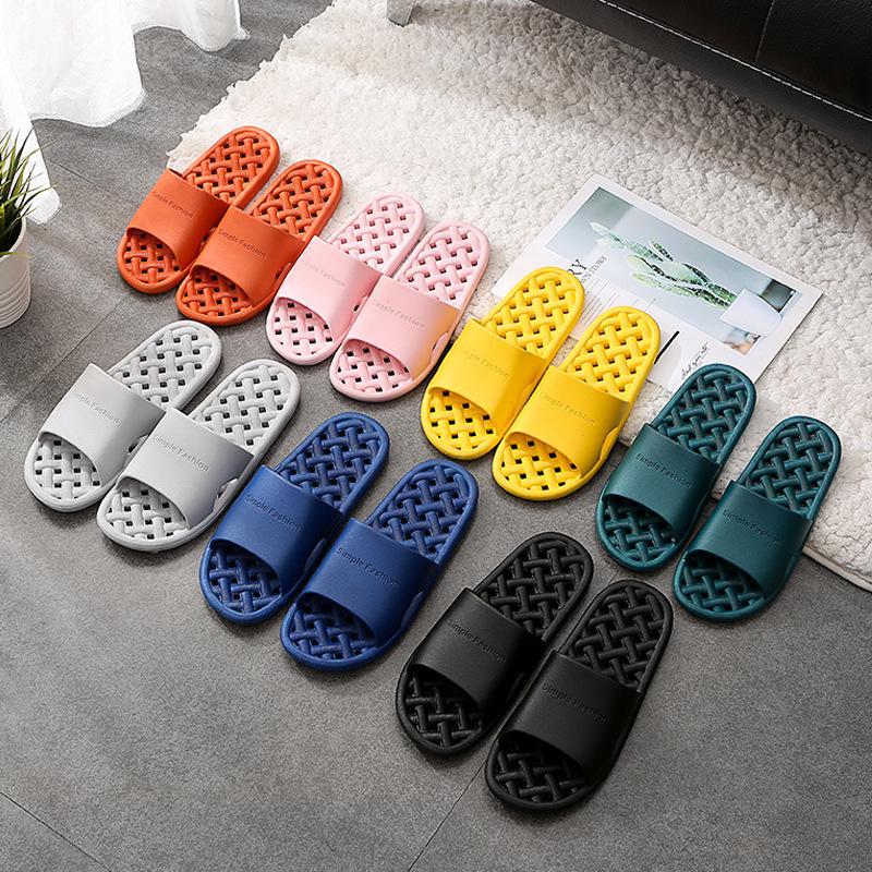 Anti-Slip Hollow Bath Slippers - Leak-Resistant Home Shoes for Couples