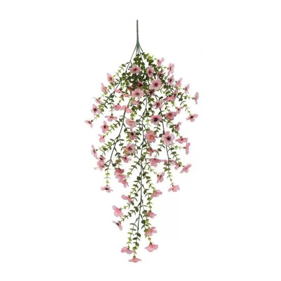 1/2/3/6Pcs Hanging Artificial Violet Flower UV Resistant Realistic Fake Flower Wedding Party Indoor Outdoor Garden Wall Hanging Faux Flower Decoration