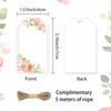 40pcs Blank Floral Tags for Gifts, Weddings, Bridal Showers, Birthdays, Message Cards, Greeting Cards, with Jute Twine Included.