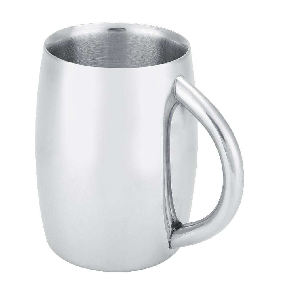 1 Stück Edelstahl Doppelwand Kaffeetasse Bier Teetasse mit Henkel für Küchengadget(# 2)