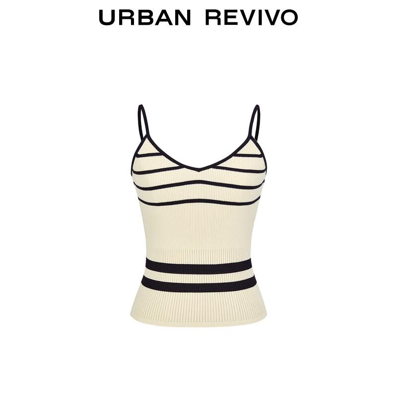 UR 2025 Damers Färgblockstickad Kort Tanktopp