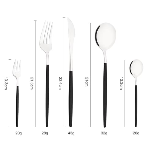 Hive Mind 30-Piece Nordic-Style Cutlery Assortment Set for 6, Includes Spoons, Forks, and Knives, Suitable for Restaurants and Home Use, Dishwasher Sa