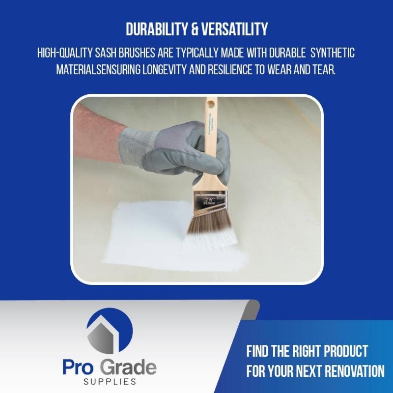 5PCS Pro Grade, Paint Brushes, 5-Piece, Paint Brush Set: Flat & Angle Brushes for Latex and Oil Paints, Stains, Interior & Exterior Home Improvement