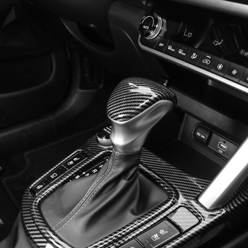 For Kia Sorento MQ4 - ABS Carbon Fiber Style Console Gear Lever Head Trims Shift Knob Cover Car Interior LHD/RHD