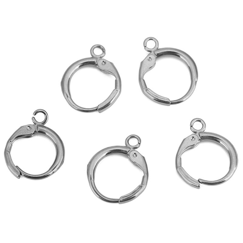 

10pcs PVD Never Fade Stainless Steel Earrings Hooks With Loop 12mm Hypoallergenic Earring Clasps Making For Jewelry Accesorios