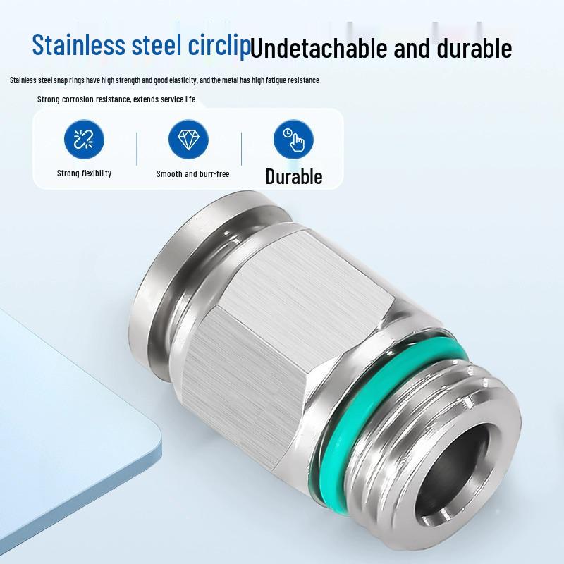 304 Stainless Steel Pneumatic Quick Push-in Connector, PC16-06/PC8-02 Swivel Elbow, PL6-M5/04