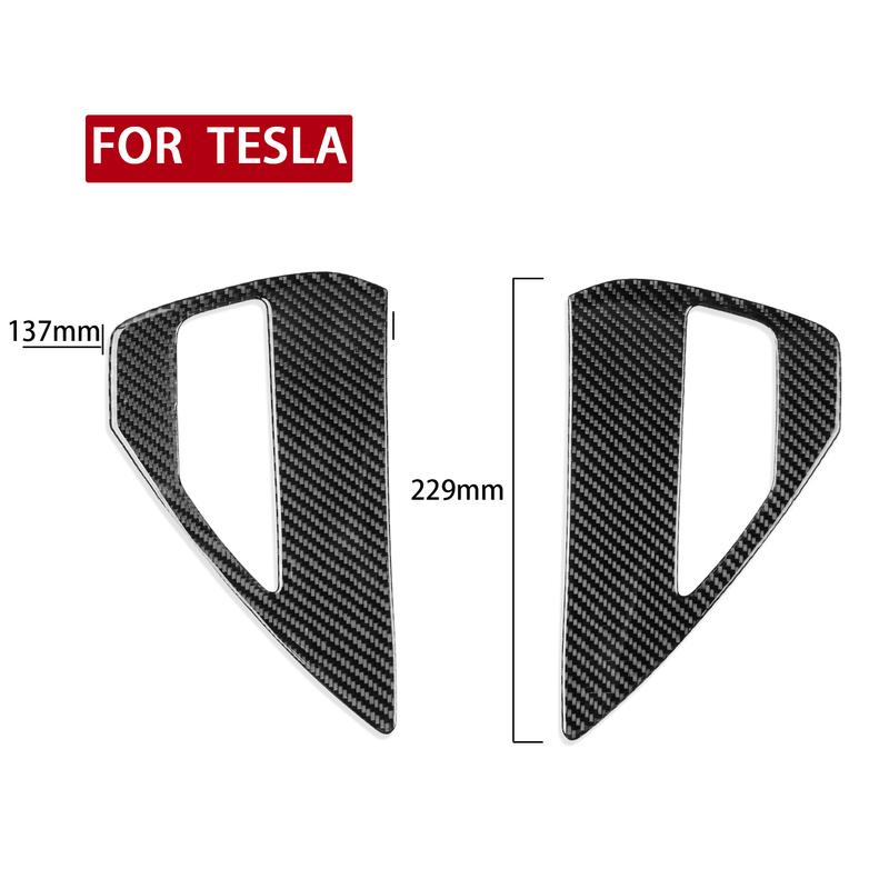 For Tesla Model Y + Model 3 2017- Real Carbon Fiber Universal Charging Port Trim Car Light Lamp Sticker Decoration Part