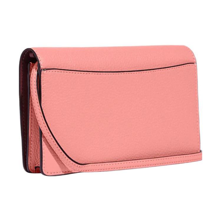 New COACH Anna Refined Pebble Leather Small Square Bag Shoulder Bag, Crossbody Bag Trumpets Women's Candy Pink CC469-IMS5K