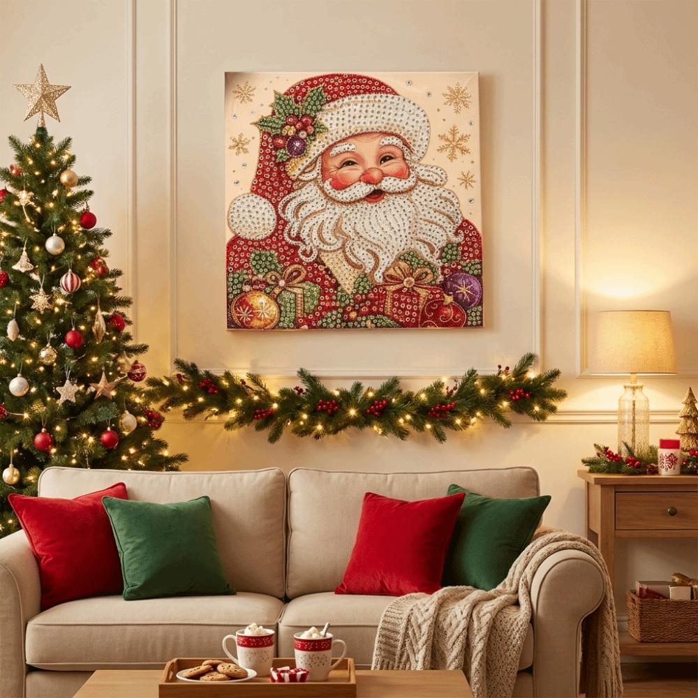 Santa Claus DIY Pearl Bead Art Set Christmas Socks Santa Painting Set Christmas