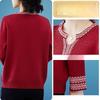 Suéter de Punto Rojo Otoñal para Mujeres Mayores Acogedor Cálido Ropa para Madre de Mediana Edad