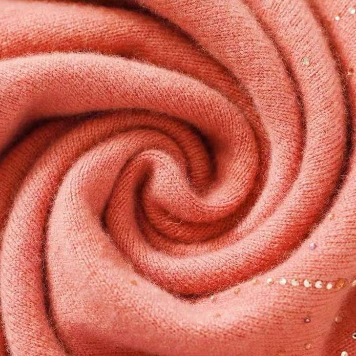 Autumn Women's Plus Size Sweater Loose V-neck Knitwear Rhinestone Pullover Knit Top Stretch Jumper