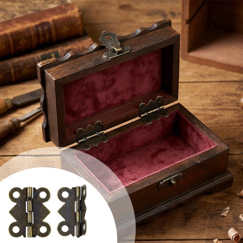 Antique Butterfly Shape Hinges Replacement Jewelry Box Small Hinges with Screws for Crafts Making Easy To Install