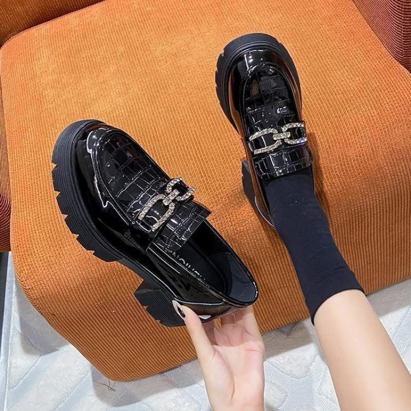 British style women's 2025 new spring and autumn popular square heels children's super fire black EVA fisherman shoes
