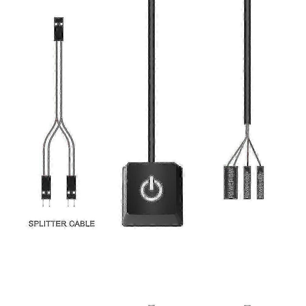 Portable On/off Pc Button Switch Cable Desktop Computer Switches Extension Cord 400cm Blue Light Xxf hwy